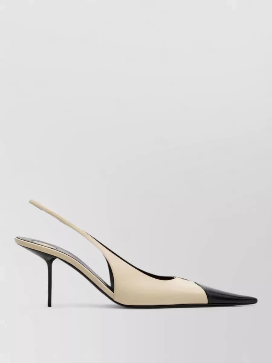 Saint Laurent Leather Two-Tone Slingback Pumps