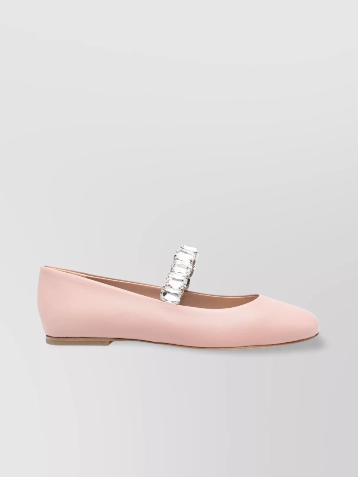 Casadei Leather Ballet Flats With Crystal Embellished Strap
