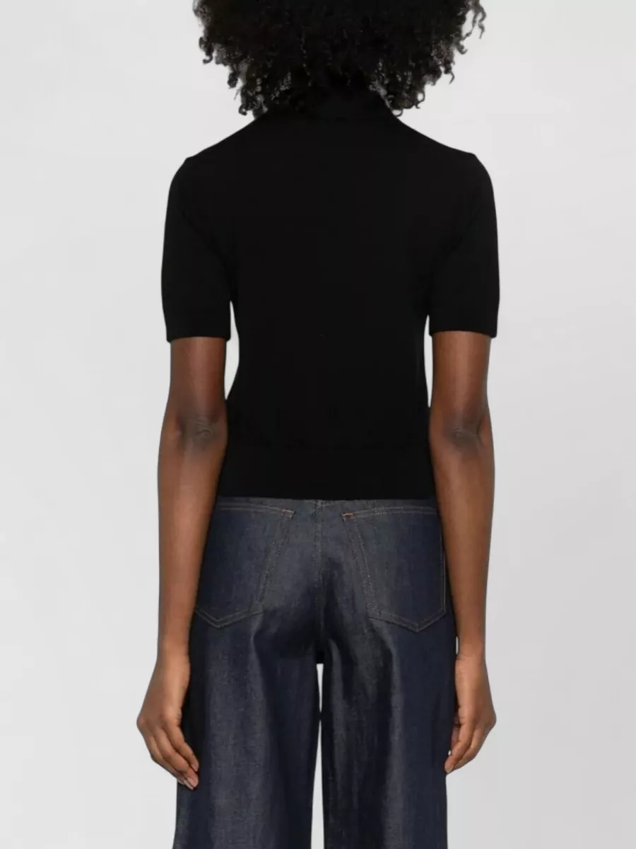 A.p.c. Cotton Polo Shirt Jacquard Logo Ribbed Hem