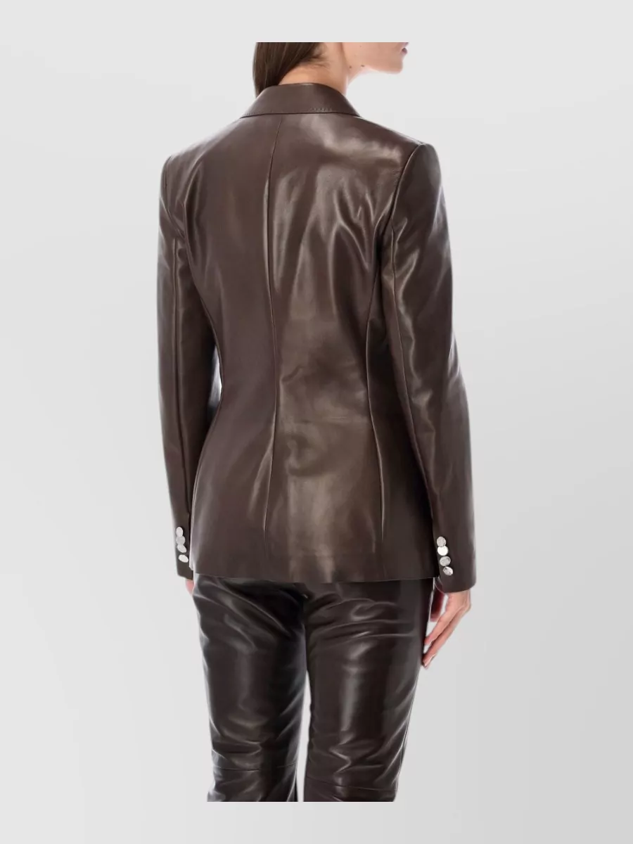 Ralph Lauren Leather Single-Breasted Blazer