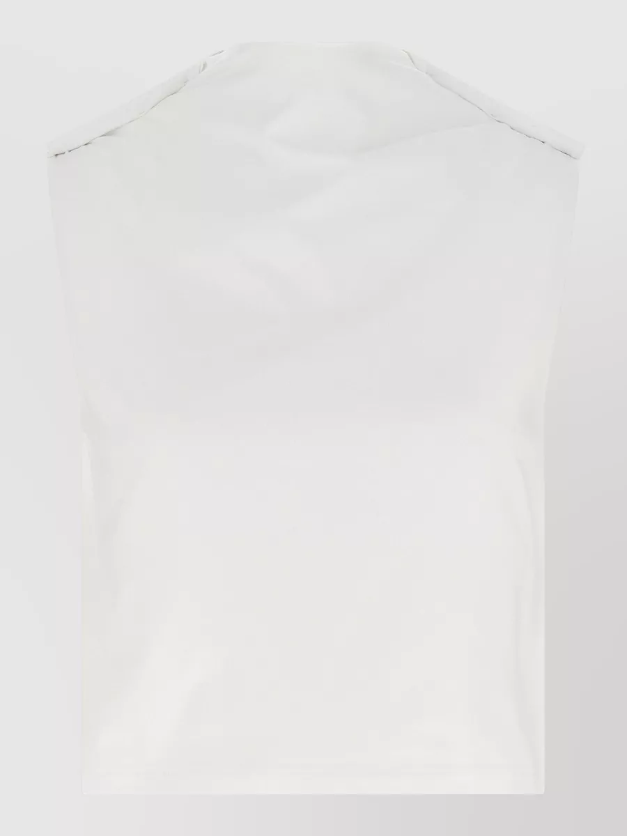 Armarium twisted-shoulder sleeveless boat neck top