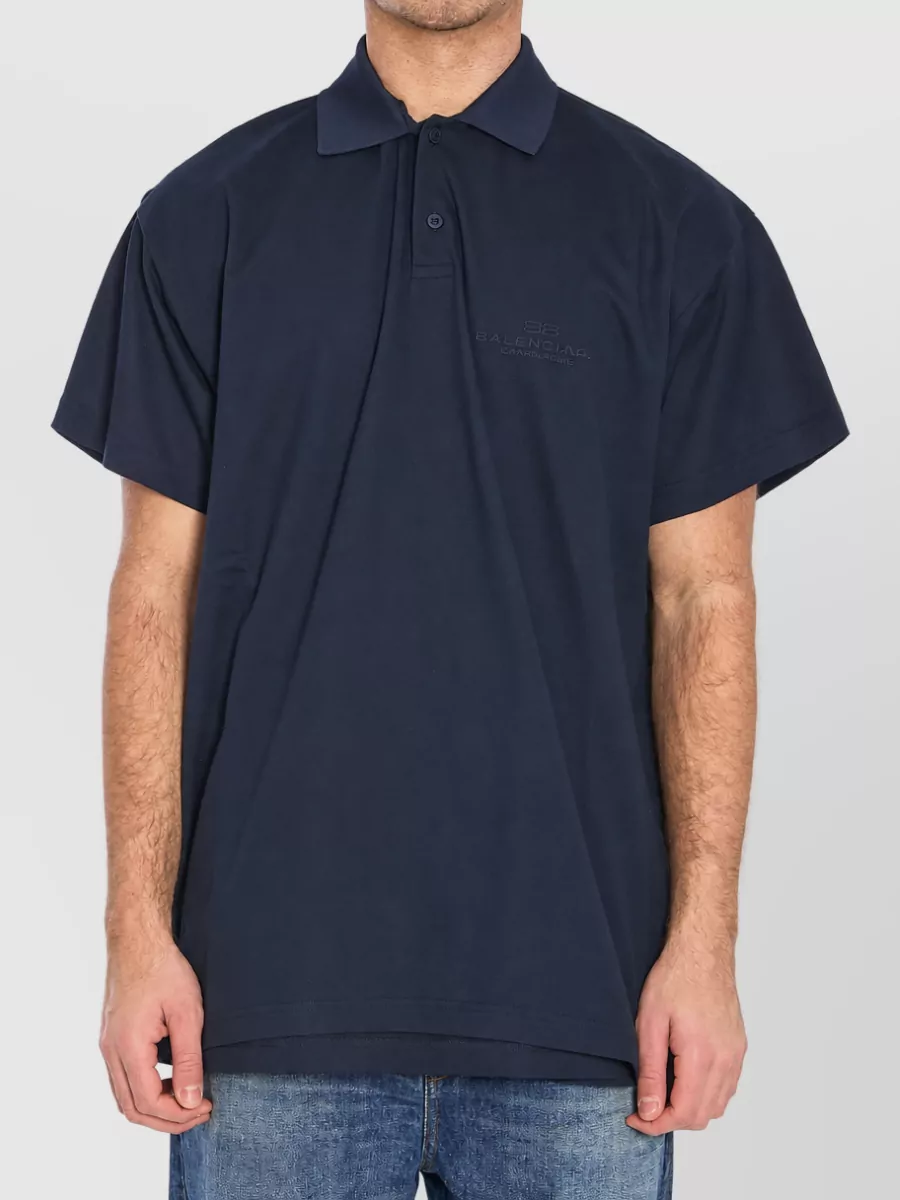 Balenciaga Oversized Cotton Piqué Short-Sleeve Polo Shirt