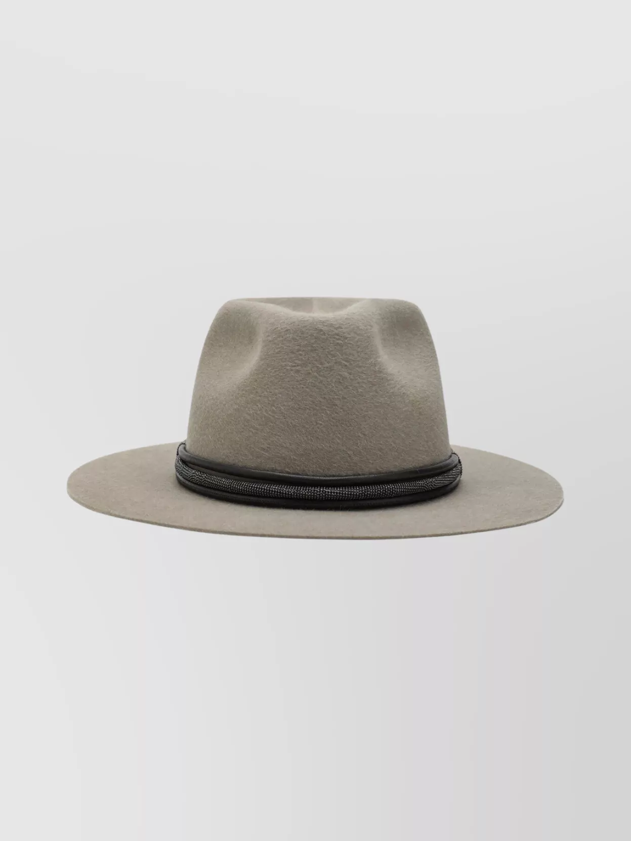 Brunello Cucinelli Felt Fedora Featuring Leather Decorative Band