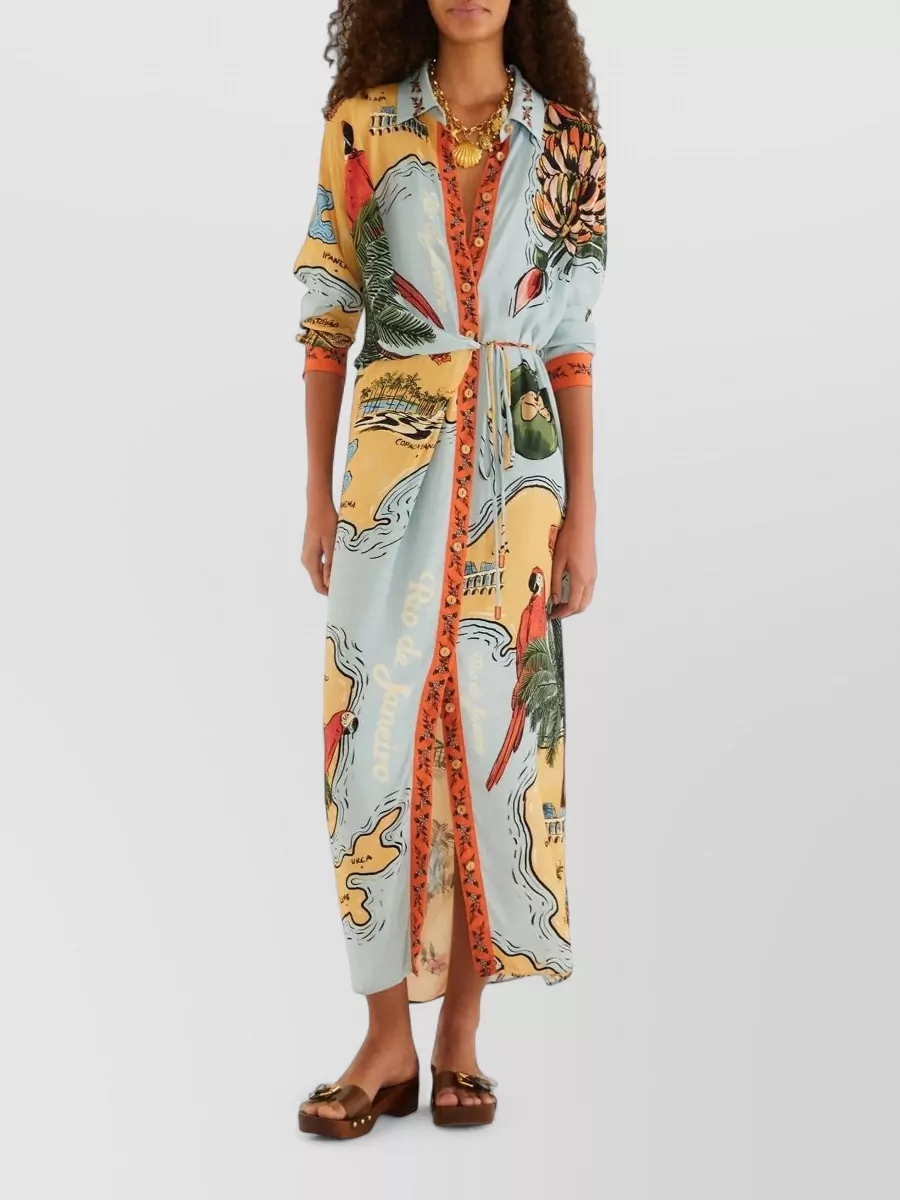 Farm Rio Printed Long Beach Dress