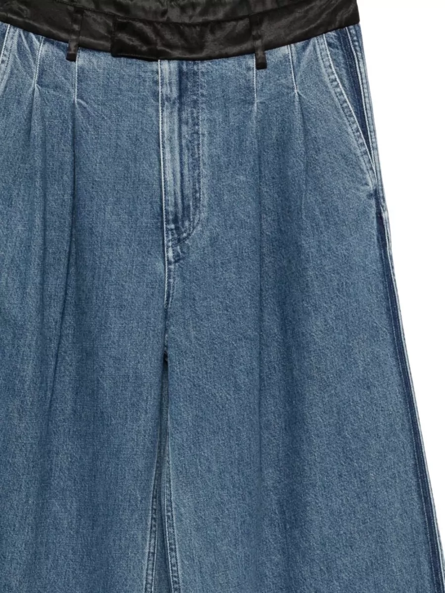 Forte Forte Pleated Wide Leg Denim Jeans