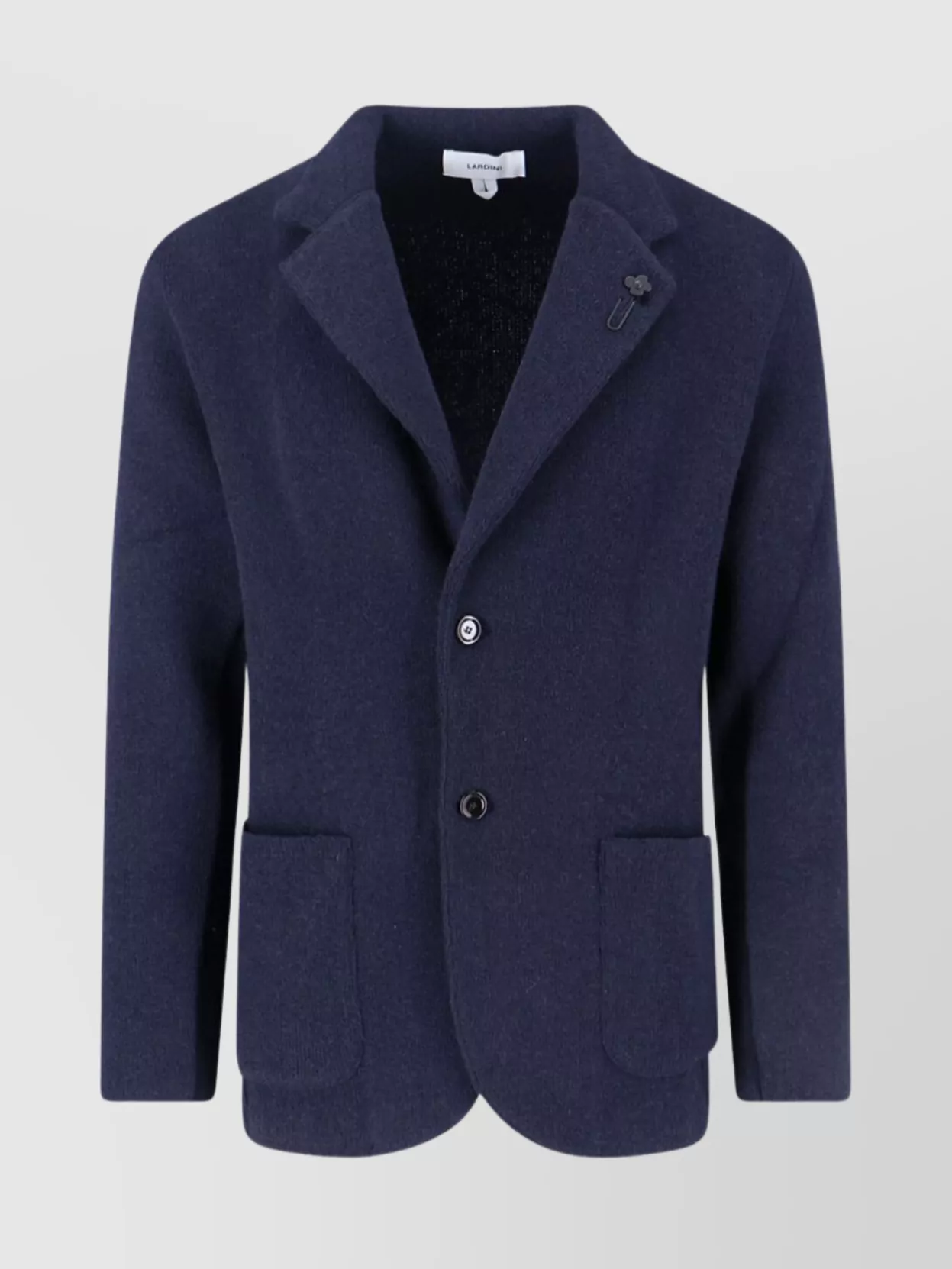 Lardini Tailored Jacket With Decorative Pin And Pockets In Blue