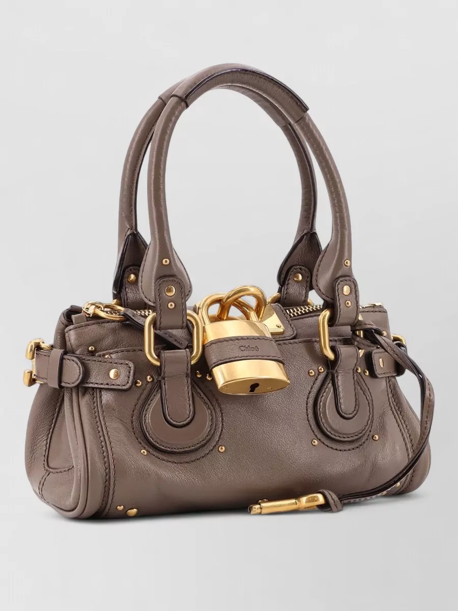 Chloé Shoulder Bag Gold Tone Hardware Studs