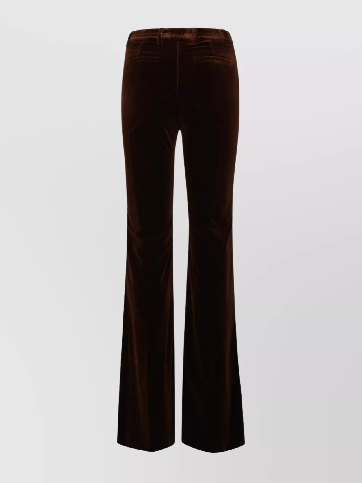 Shop Etro Velvet High-waisted Flared Trousers With Belt Loops