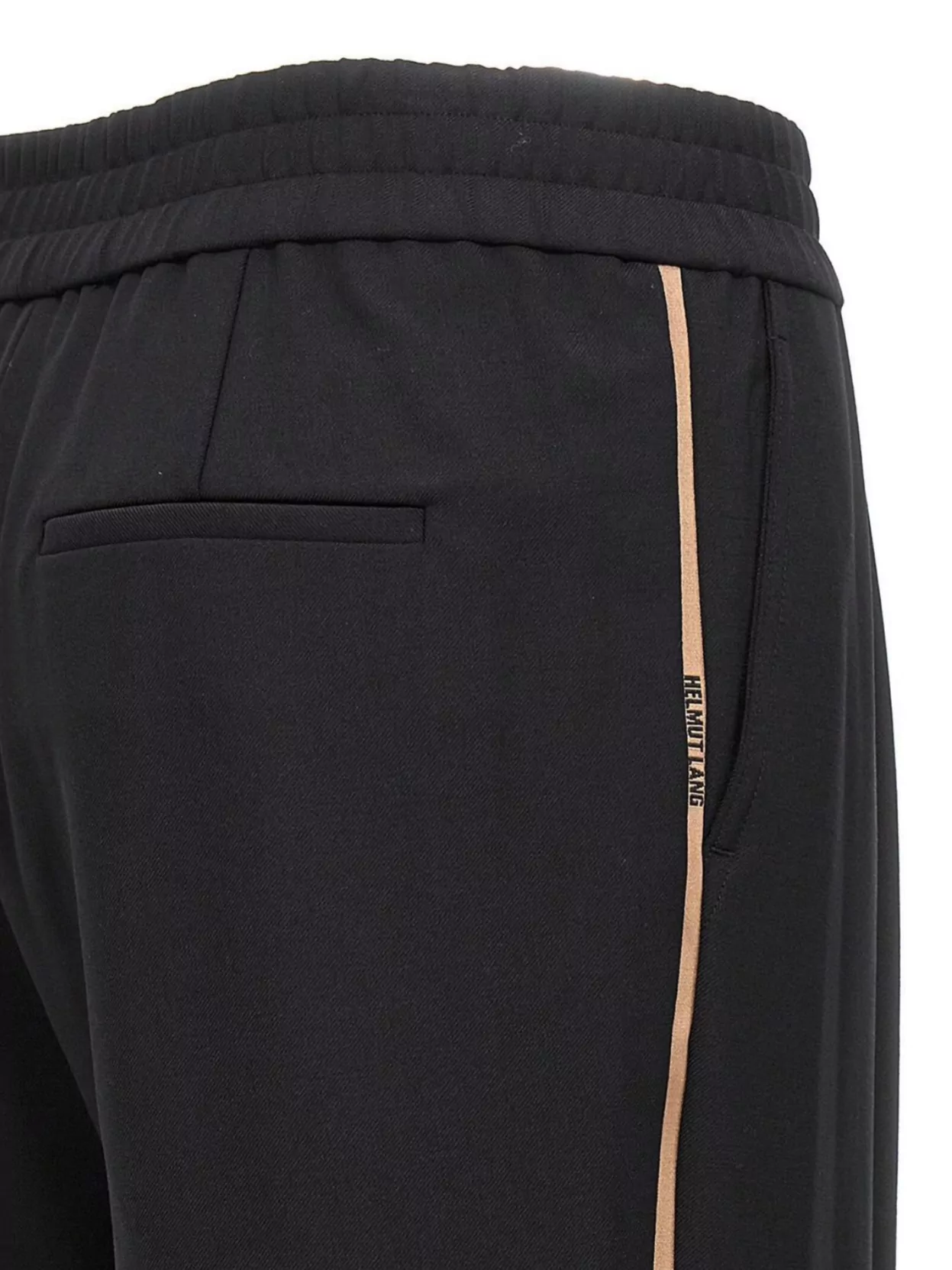 Helmut Lang Logo Band Straight Leg Trousers With Side Stripe