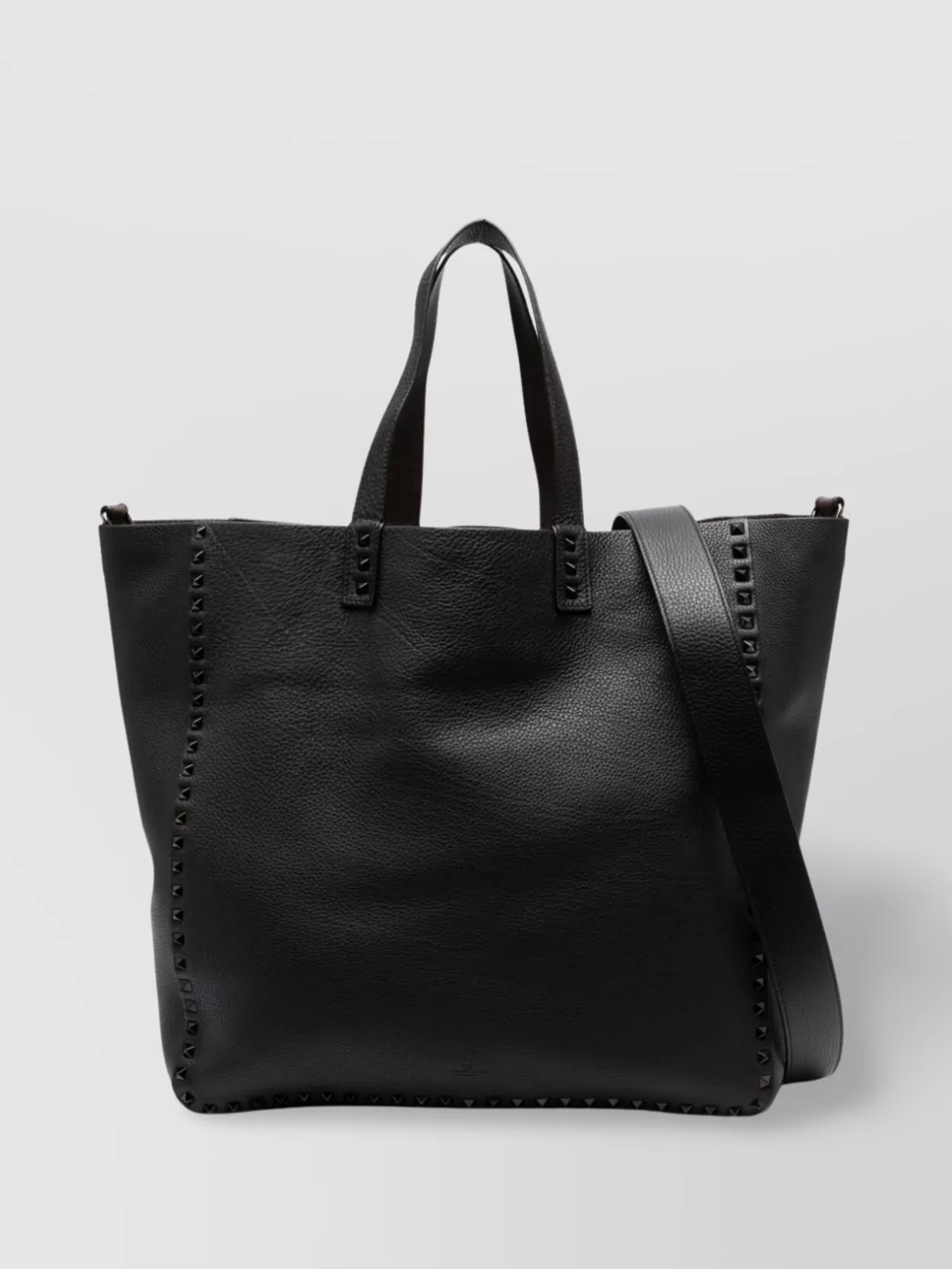 Shop Valentino Rockstud Embellished Leather Tote In Black