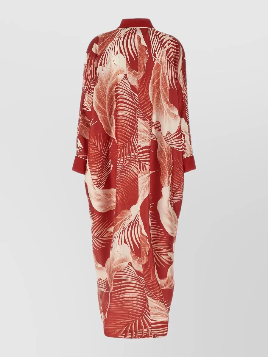 F.r.s For Restless Sleepers Silk Printed Gathered Maxi Dress