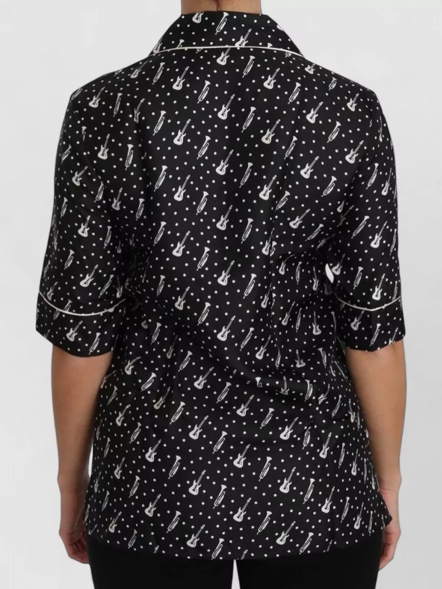 Dolce&Gabbana Silk Printed Short-Sleeve Pyjama Shirt