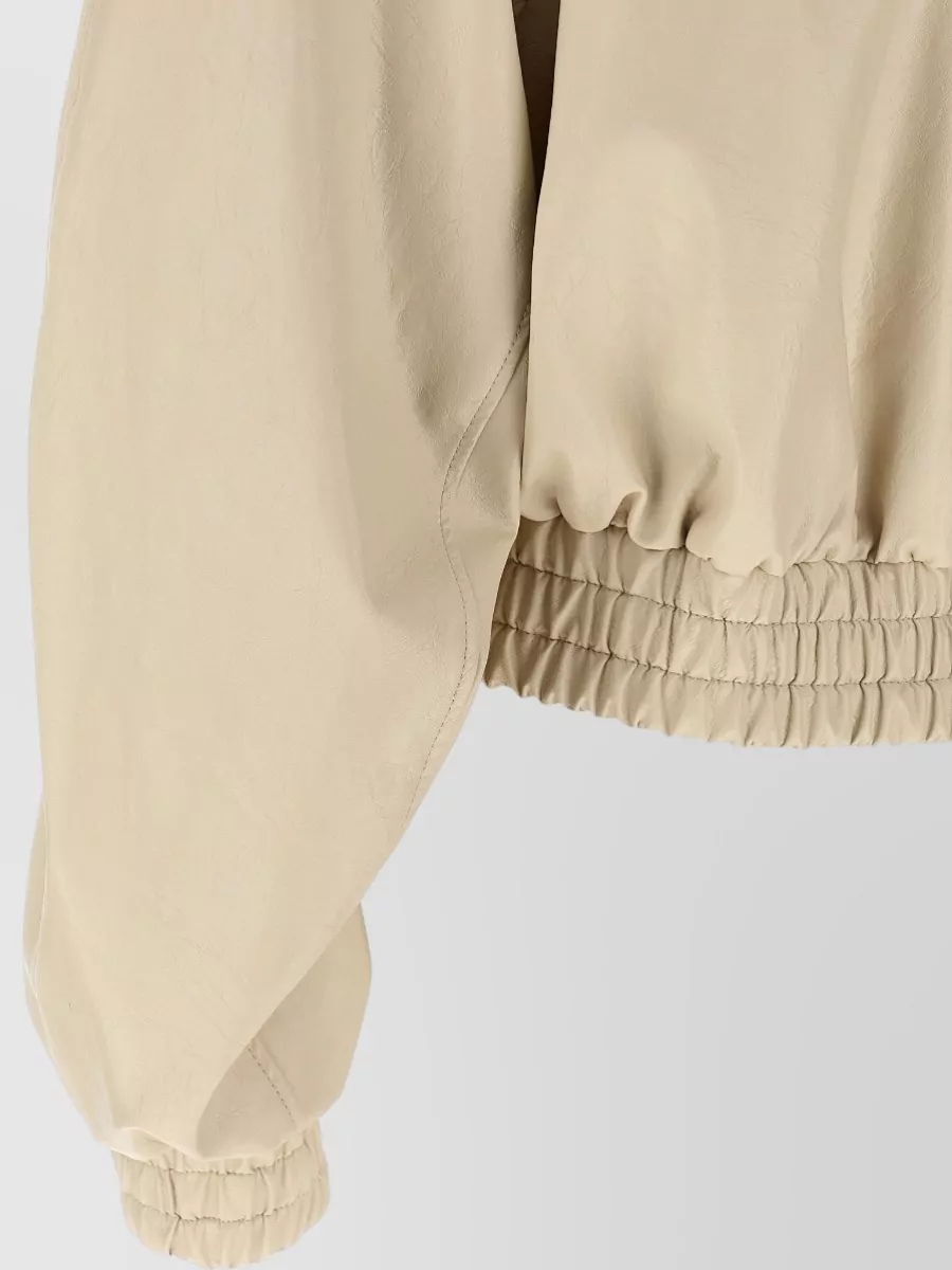 The Andamane Grainy Leather-Effect Bomber Jacket