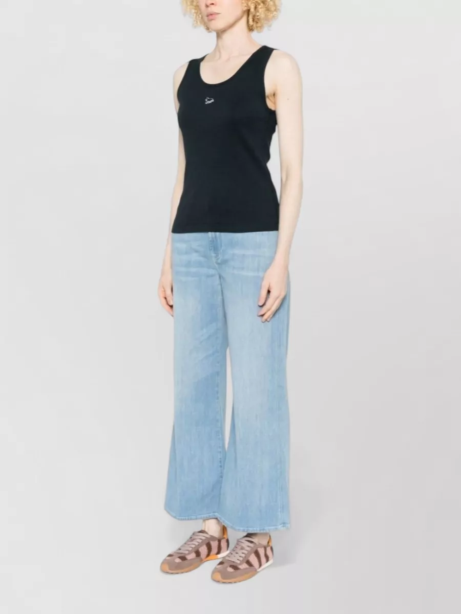 Maison Kitsuné Ribbed Organic Cotton Sleeveless Tank Top