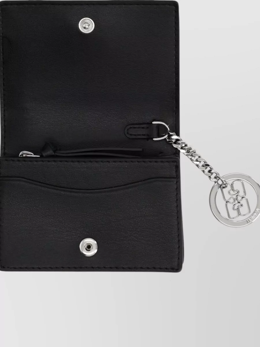 Ganni Leather Poodle Print Card Holder