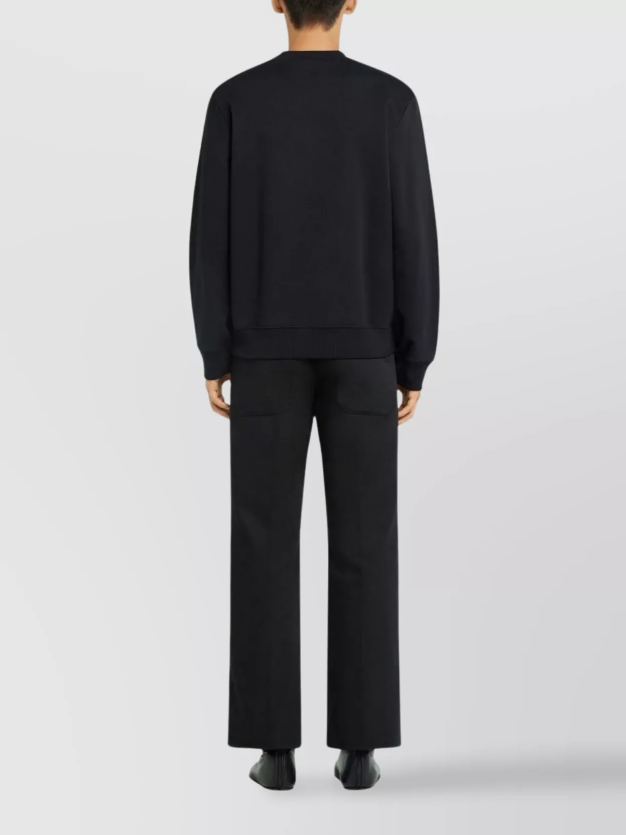 Courrèges Crewneck Sweater With Ribbed Cuffs And Hem