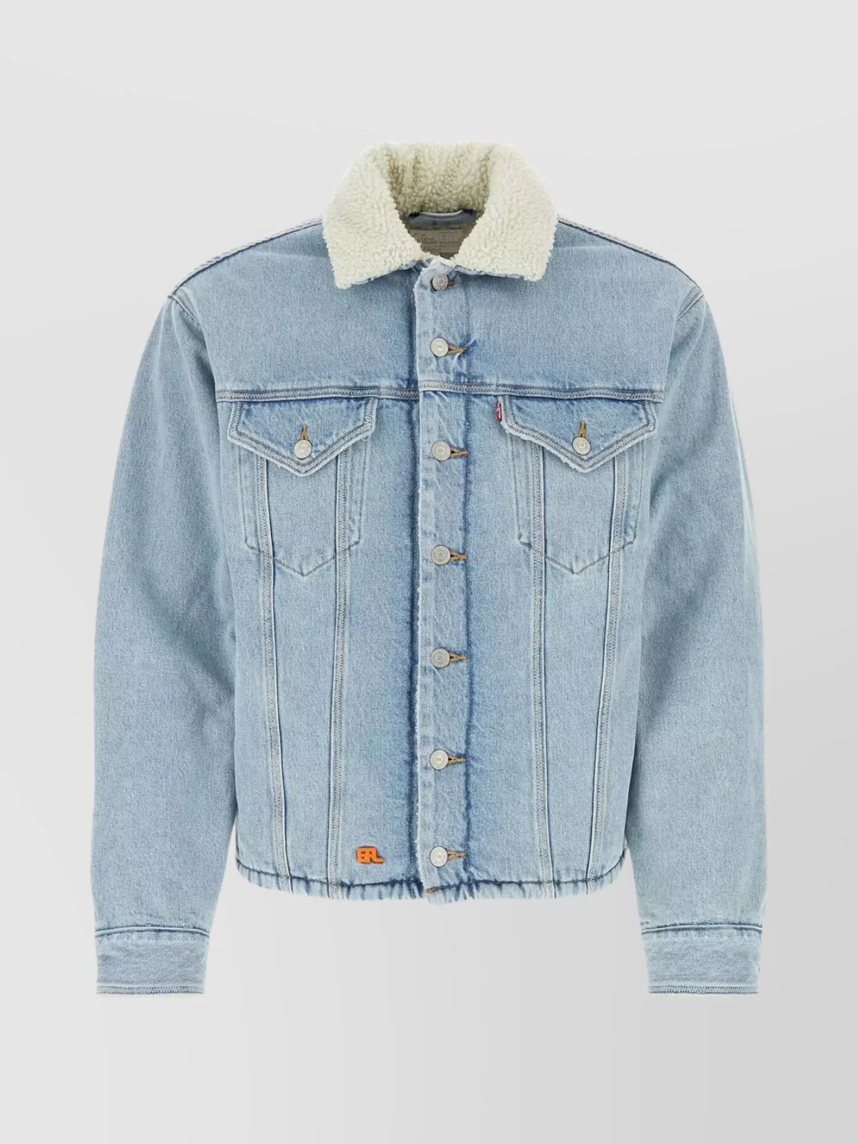Erl Levi's® Sherpa Trucker Jacket Light Indigo Wash In Blue