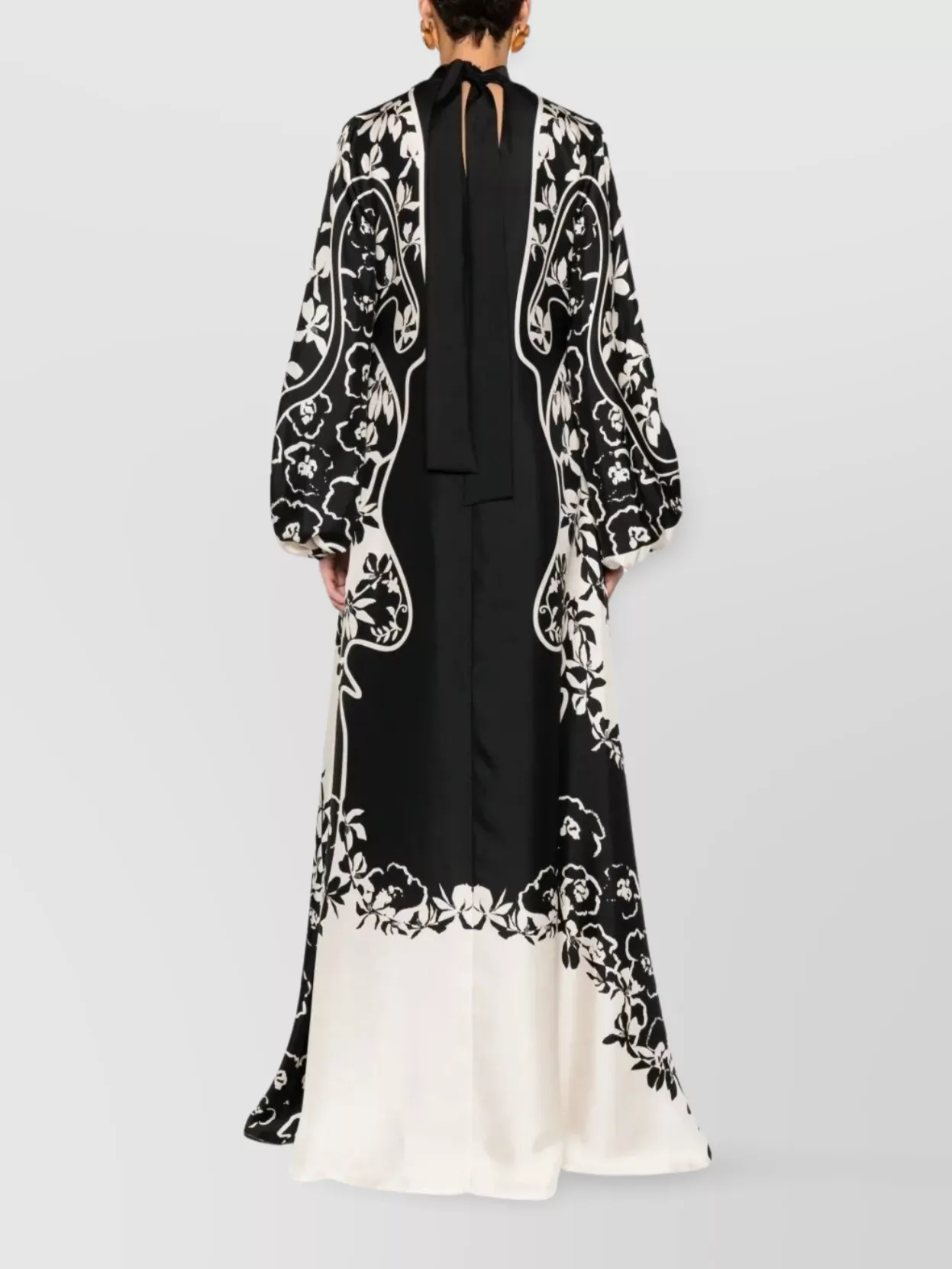 Raquel Diniz Floral Silk Kaftan Balloon Sleeves