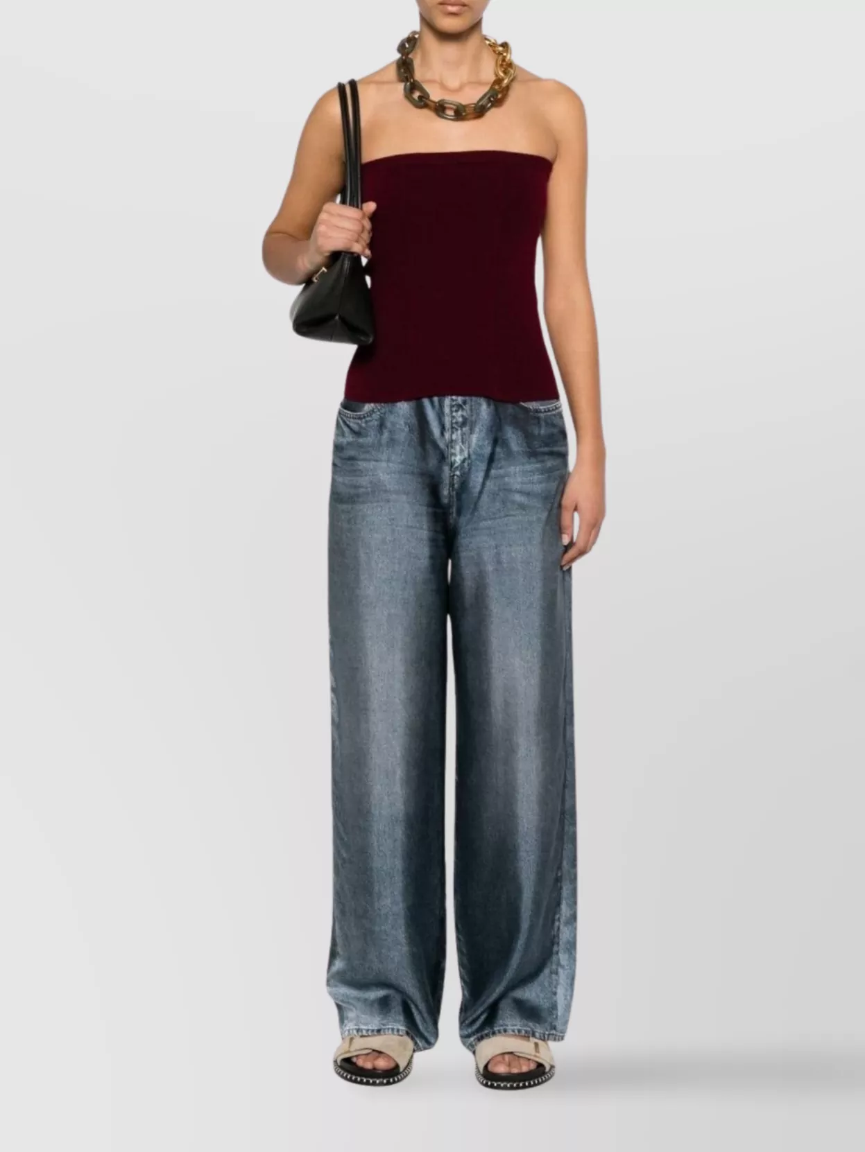 Pierre Louise Mascia Denim Print Silk Trousers