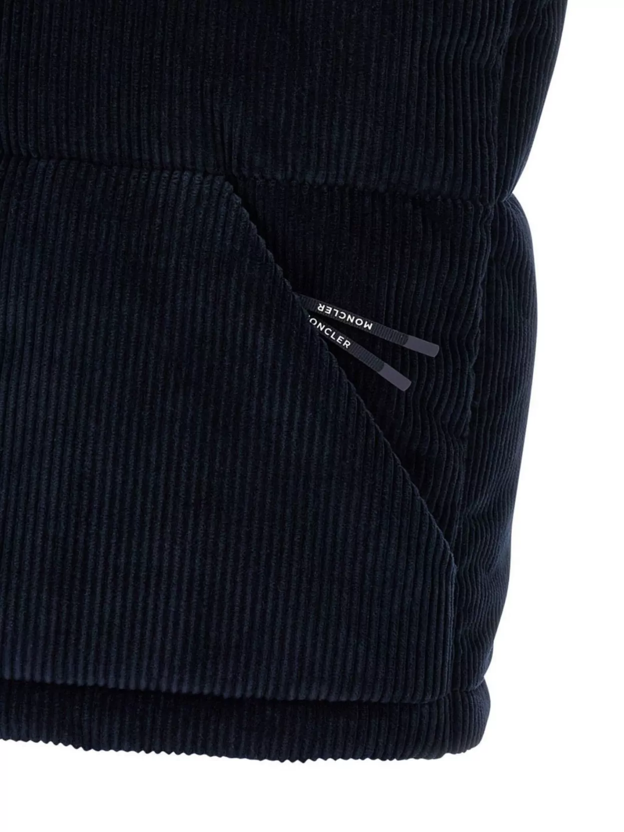 Moncler Corduroy Vest With High Collar And Pocket