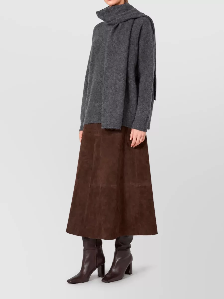S Max Mara Leather A-Line Skirt