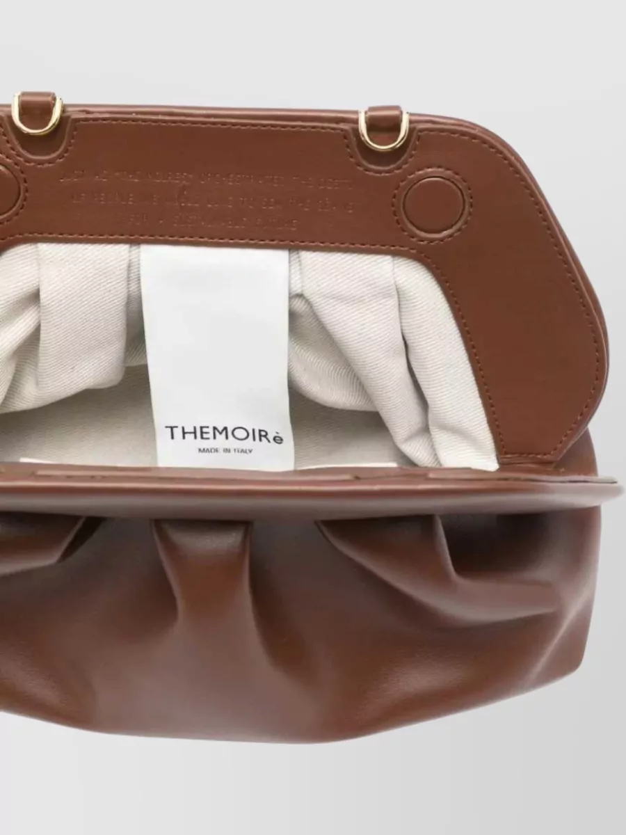 Themoiré Bios Medium Vegan Leather Gathered Clutch Bag