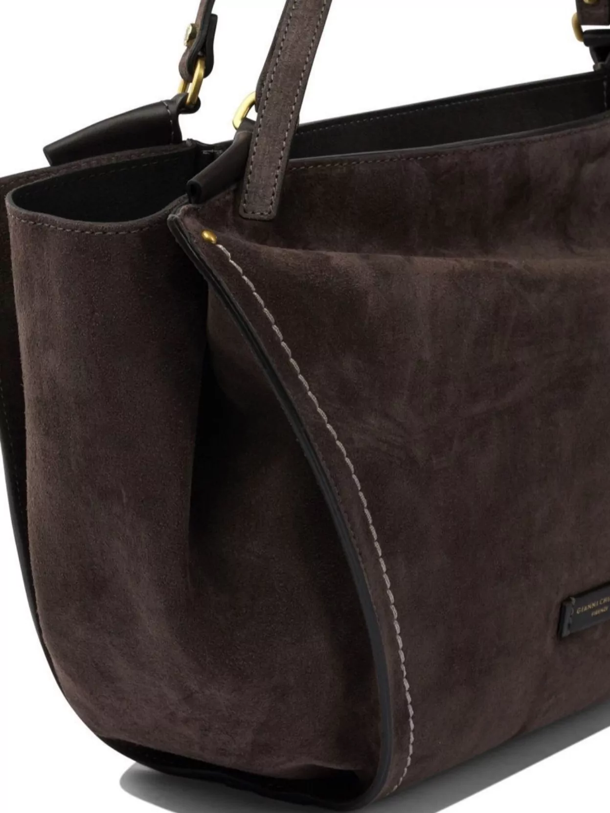 Gianni Chiarini Suede Finish Shoulder Bags With Metal Accents
