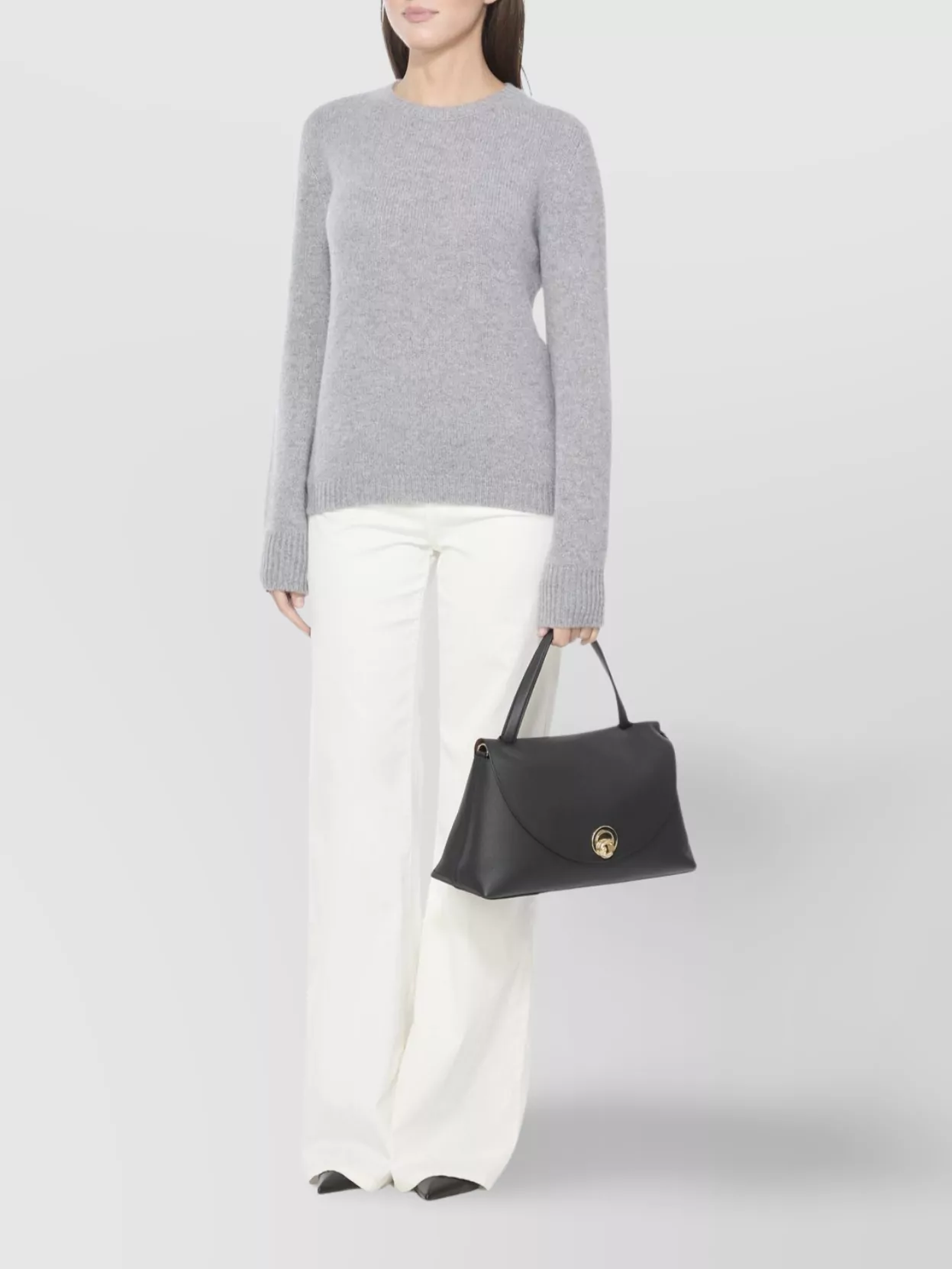 Coccinelle Pebbled Leather Shoulder Bag With Gold Hardware