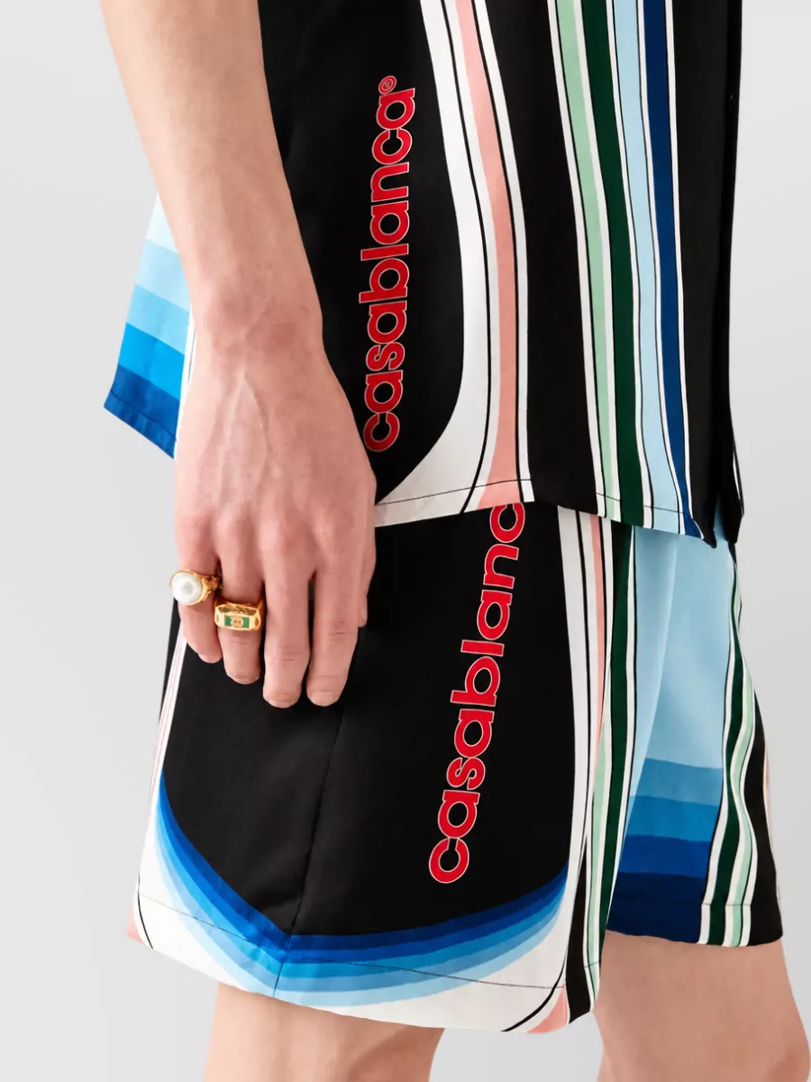 Casablanca Silk Drawstring Swim Shorts