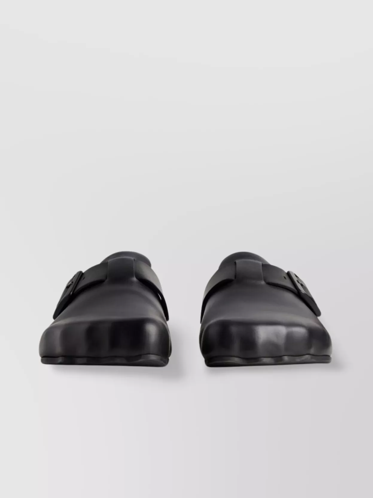 Shop Balenciaga Buckle Strap Logo Mules With Asymmetric Toe