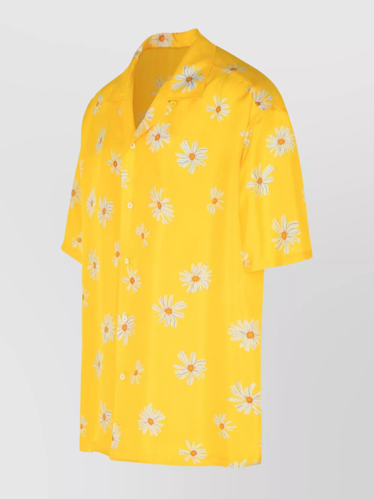 Moschino Floral Pattern Silk Shirt With Short Sleeves