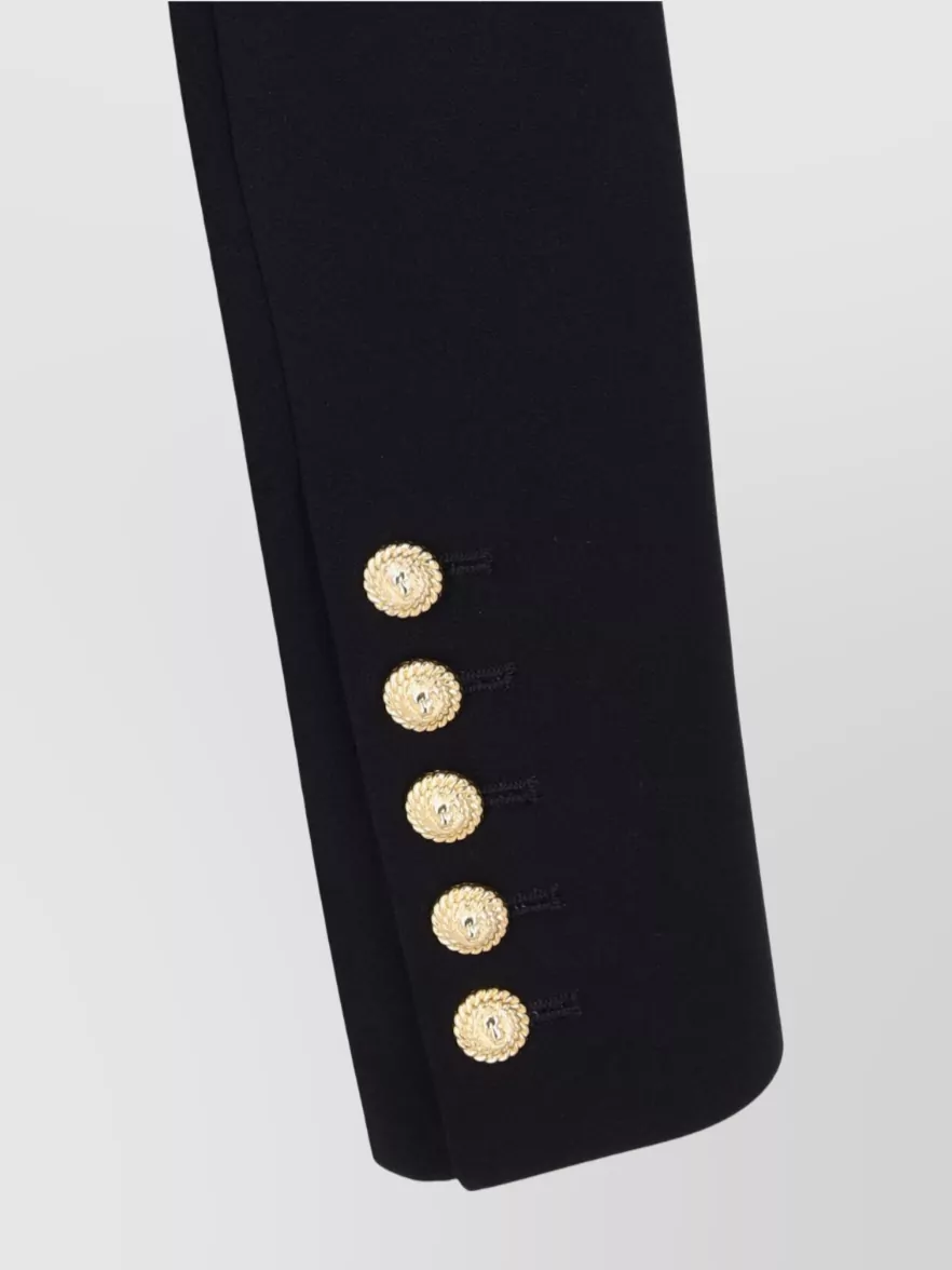 Balmain Panel Cropped Jacket Gold Buttons Sleeves