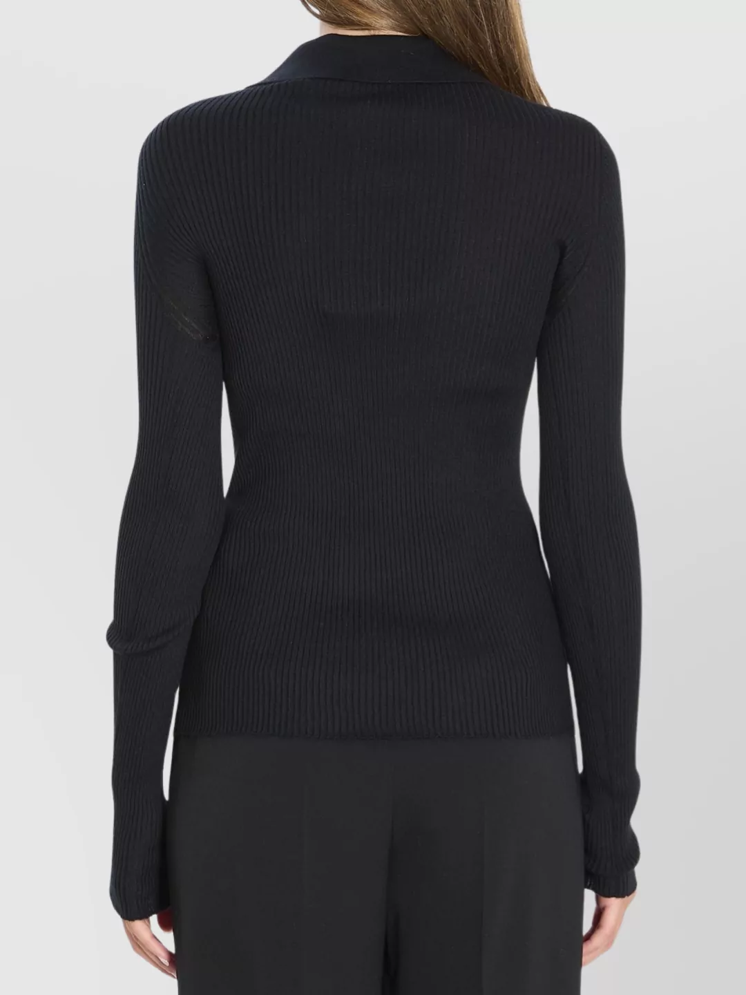 Dolce&Gabbana Ribbed Knit Polo Shirt In Cashmere