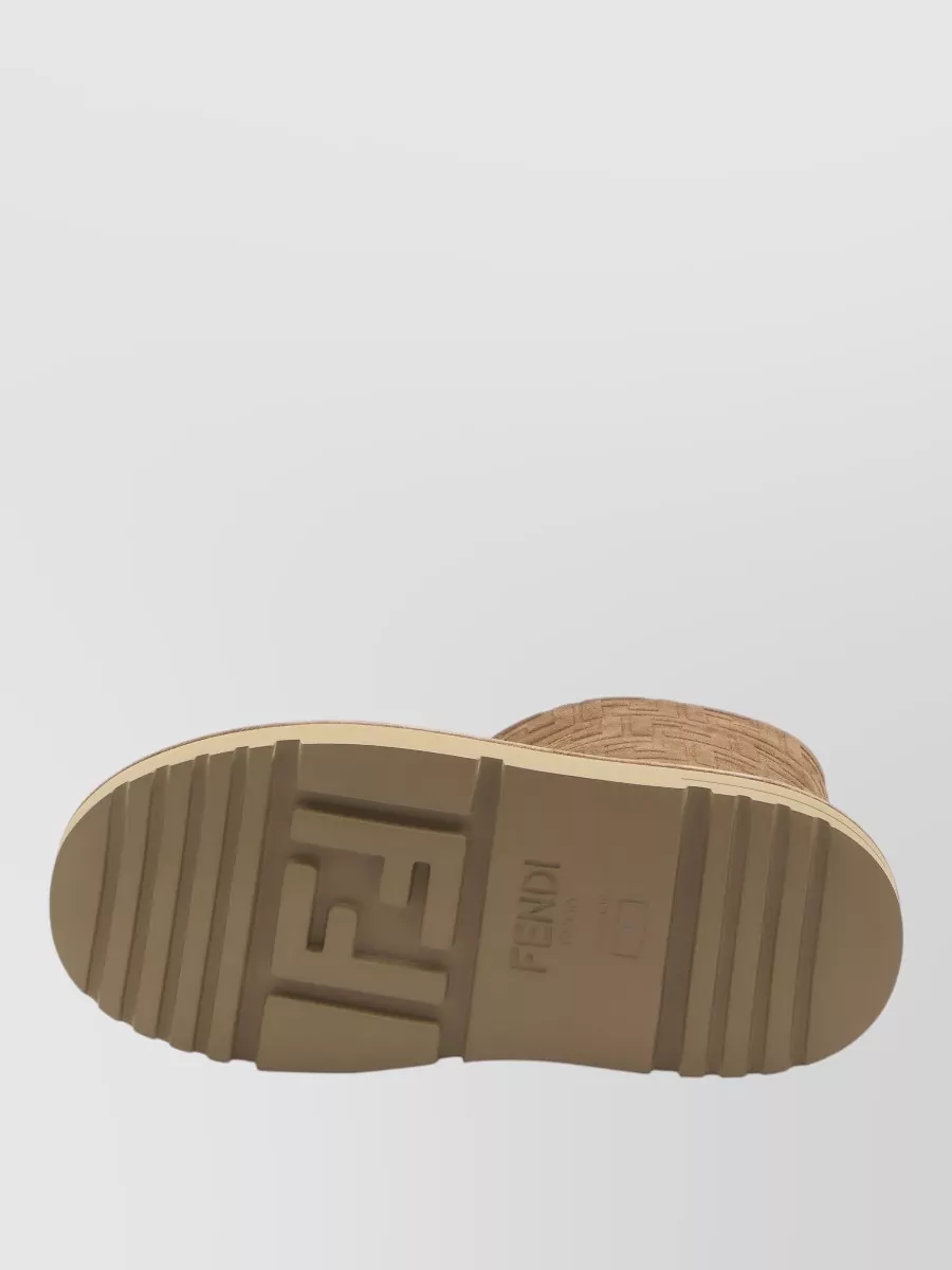 Fendi Suede Ankle Boots Featuring Ff Motif