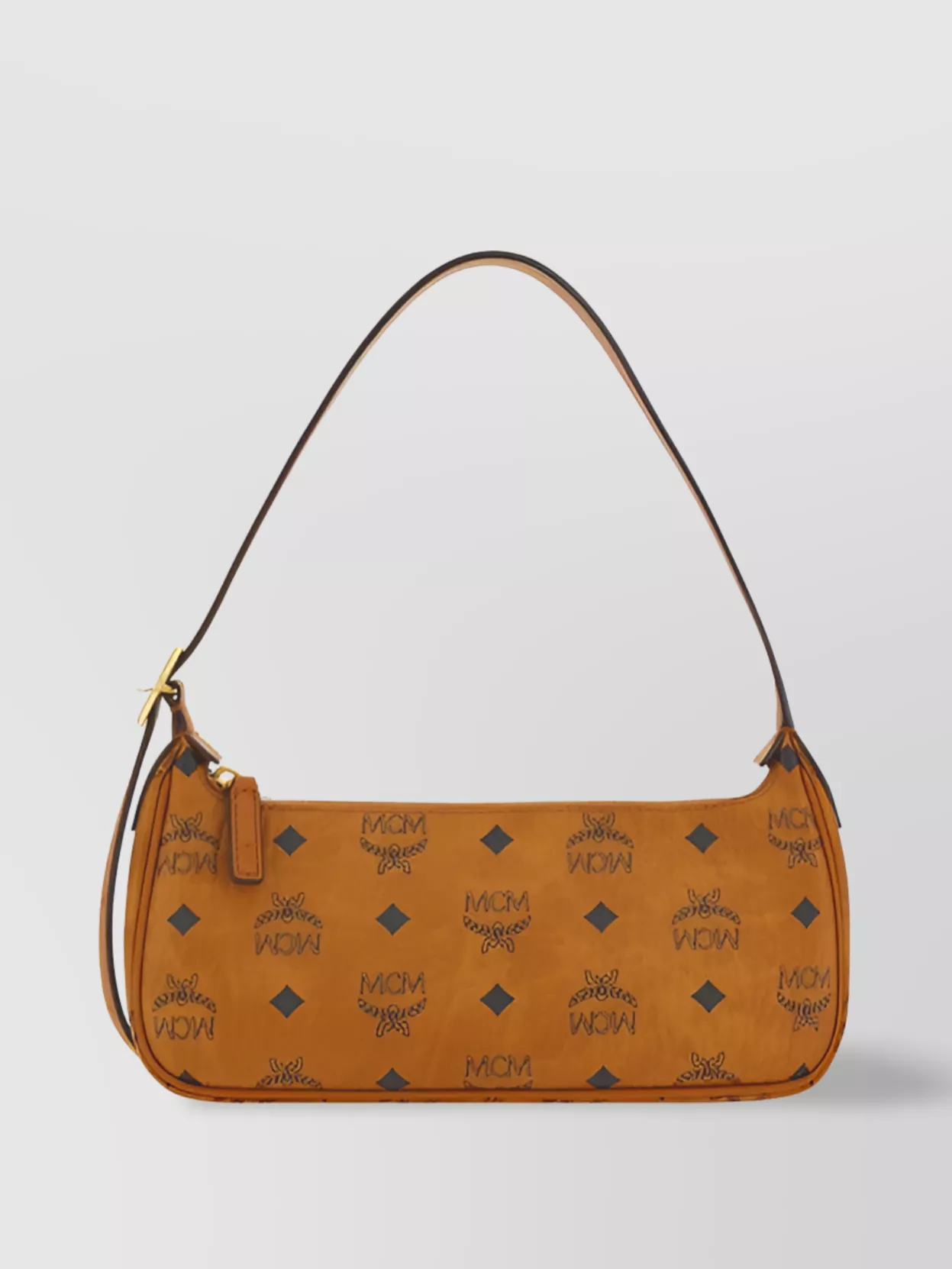 Shop Mcm Adjustable Logo Pattern Shoulder Bag