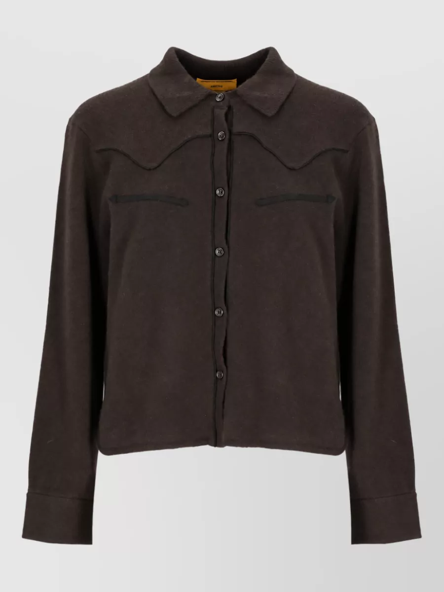 Guest In Residence Cropped Cashmere Western Shirt