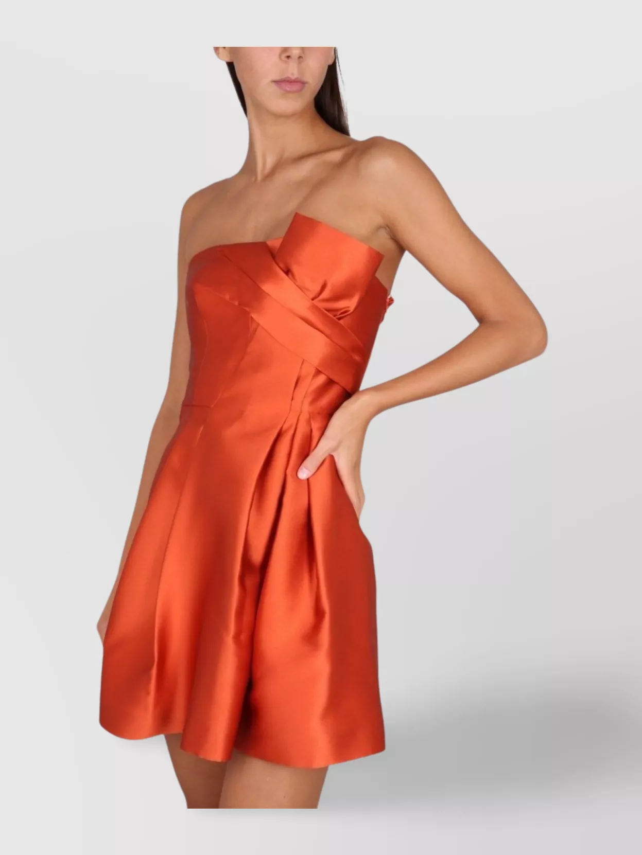 Alberta Ferretti One-Shoulder Wide Neckline Dress