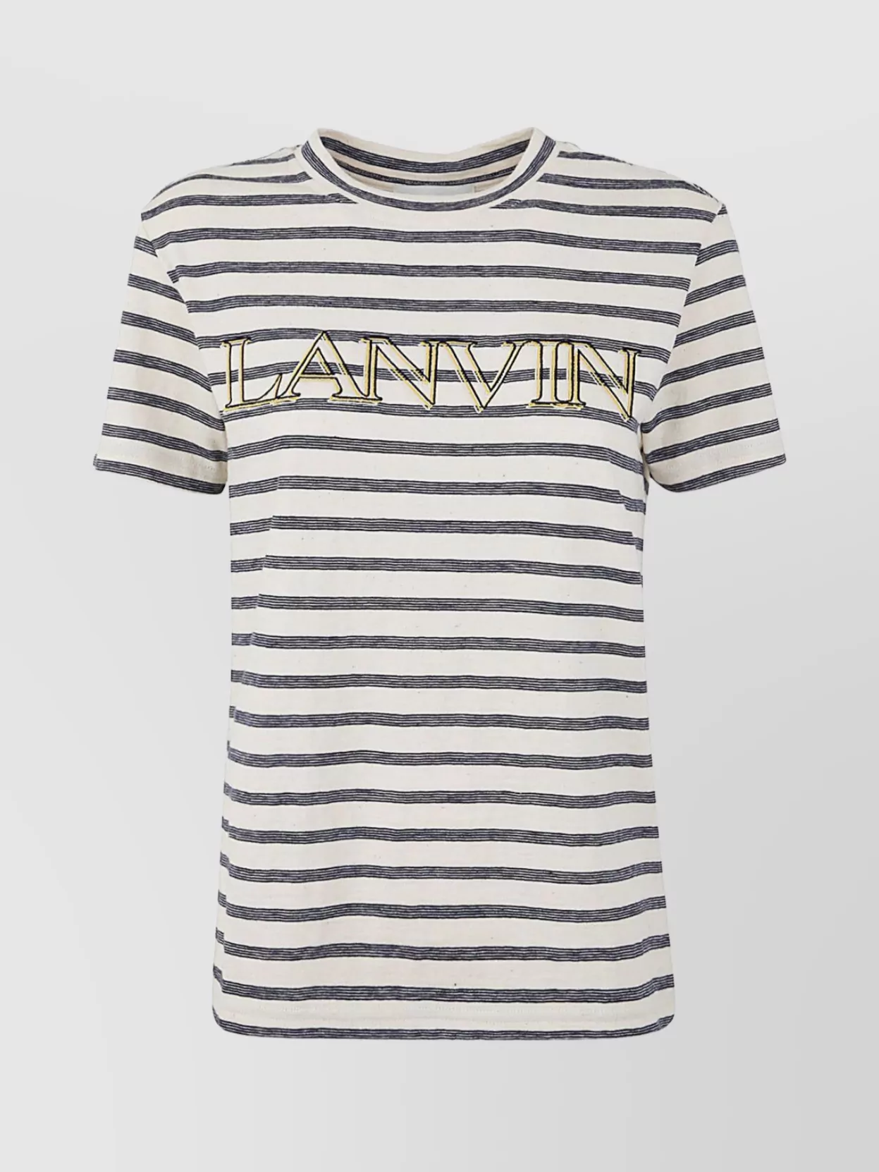 Lanvin Striped Crew Neck T-shirt With Short Sleeves In Multi