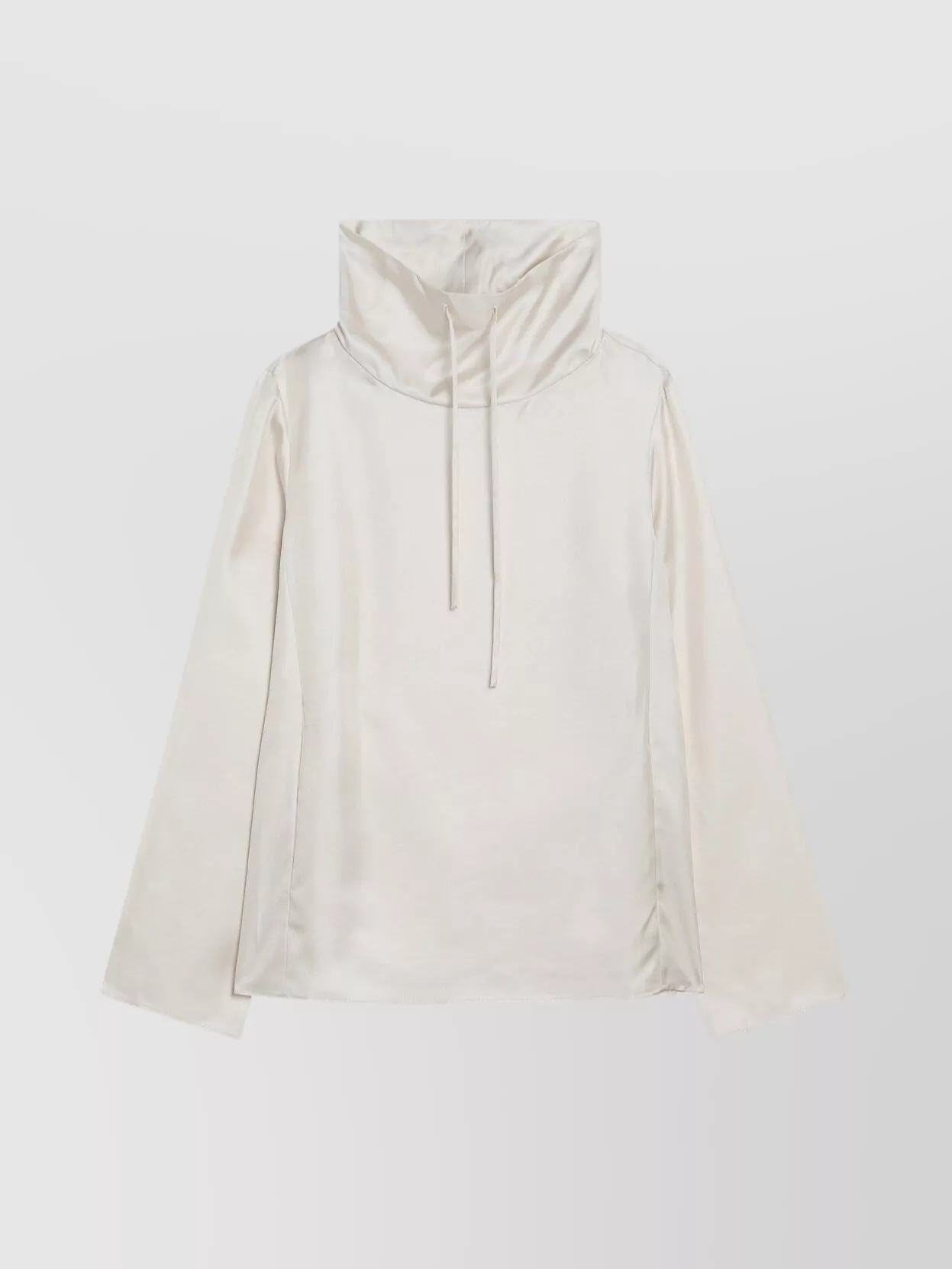 Loulou Studio Silk Blouse With Drawstring And Long Sleeves In White