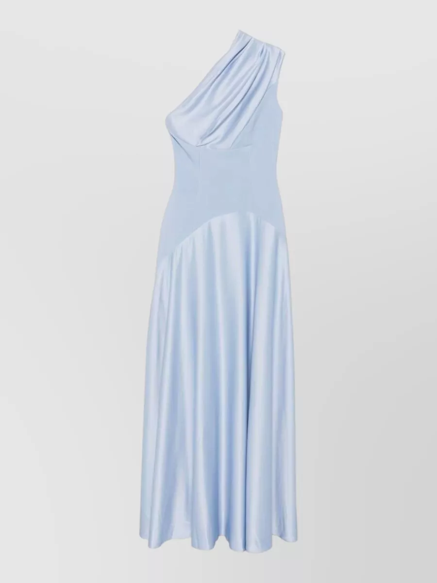 Solace London Draped one-shoulder sleeveless maxi dress