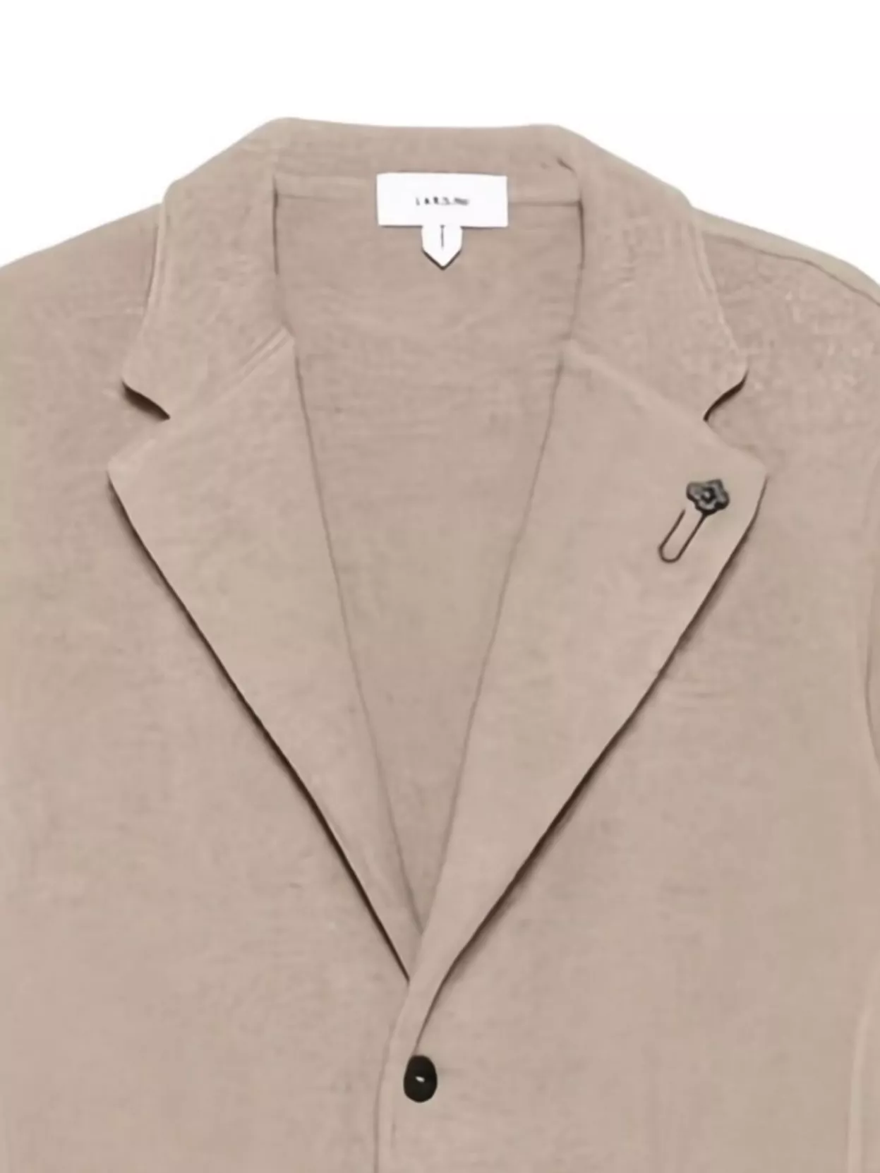 Lardini Textured Long Sleeve Jacket With Lapel Pin In Neutral