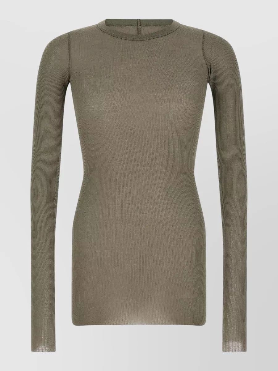 Rick Owens silk ribbed long-sleeve t-shirt