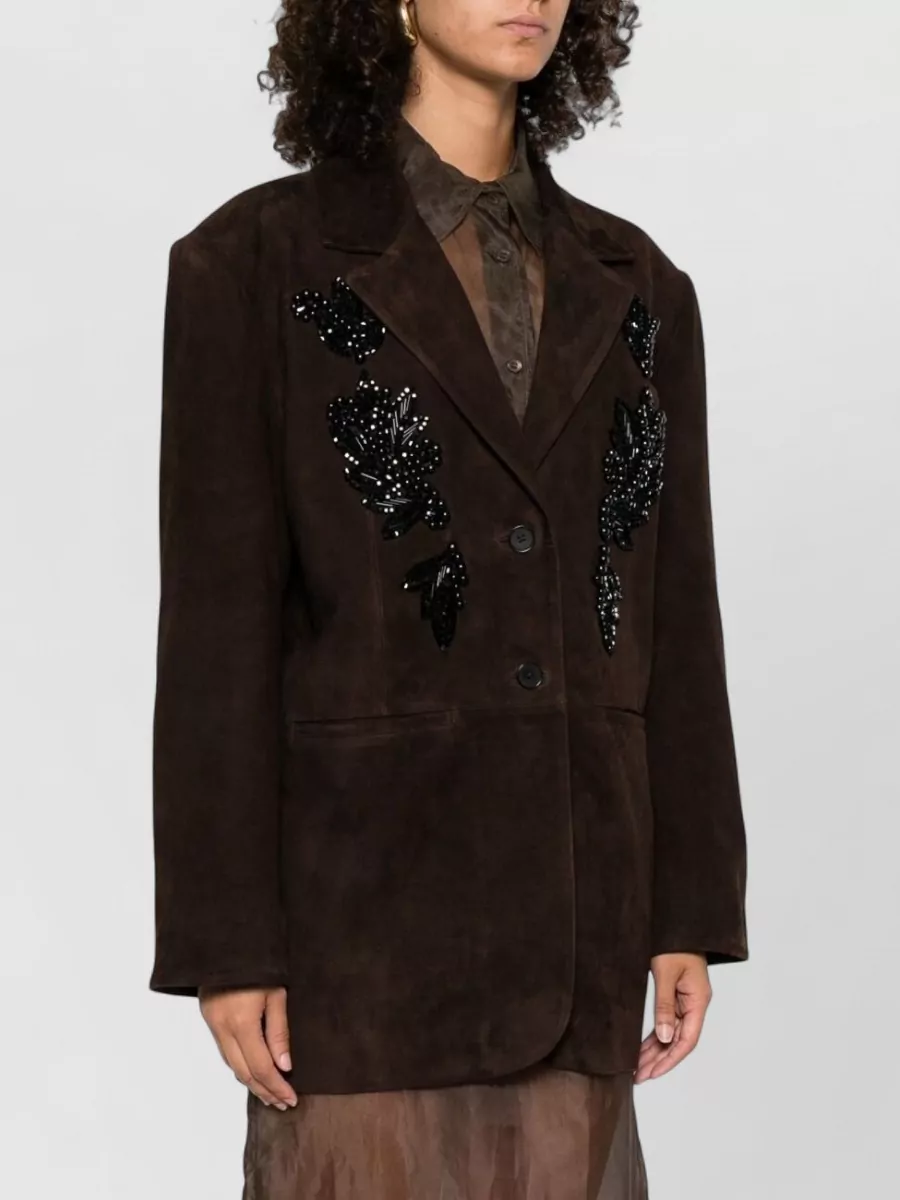 Parosh Tailored Jacket Notched Lapels Embellished Pockets