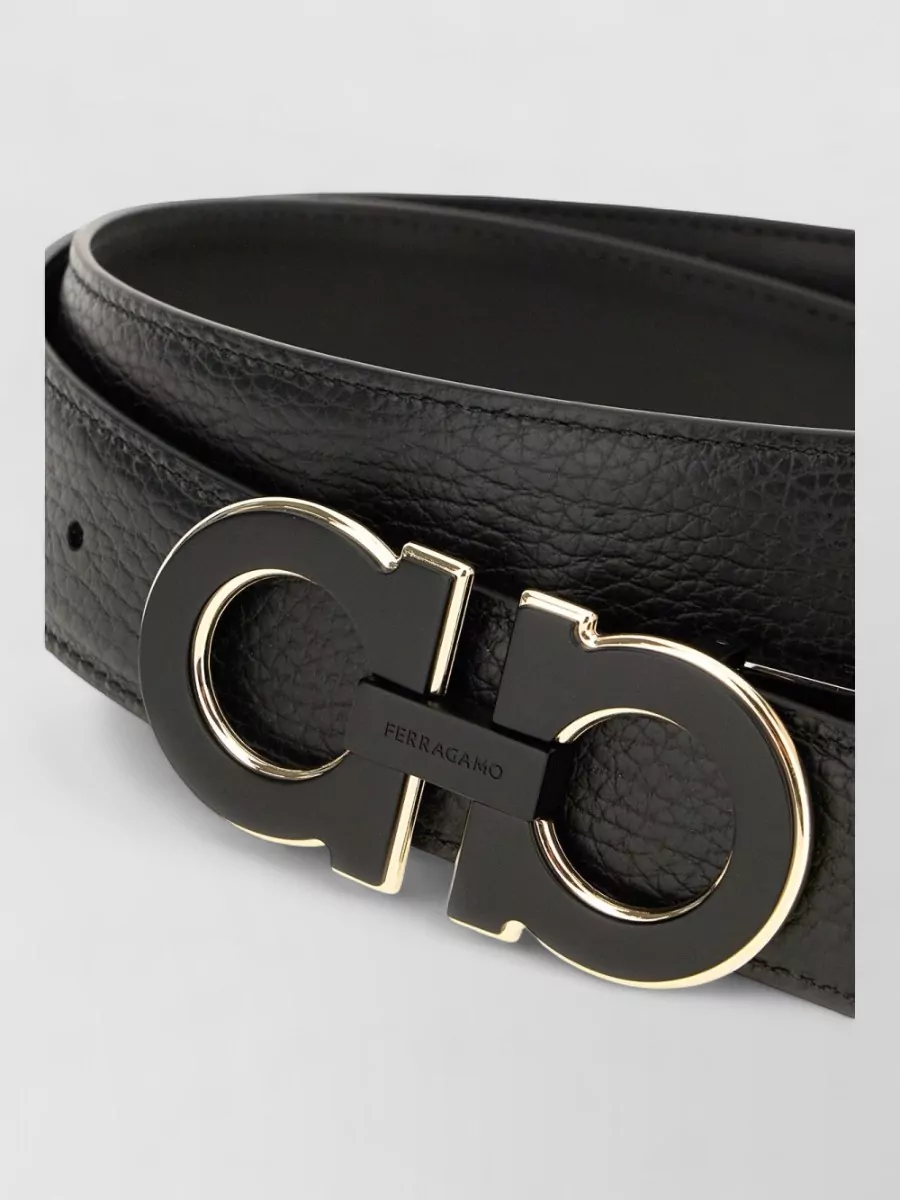 Ferragamo Adjustable Reversible Leather Belt With Buckle Detail