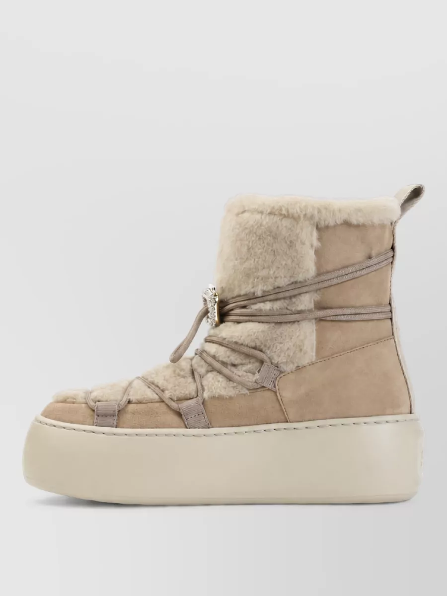 Roger Vivier suede leather crystal-embellished high-top sneakers