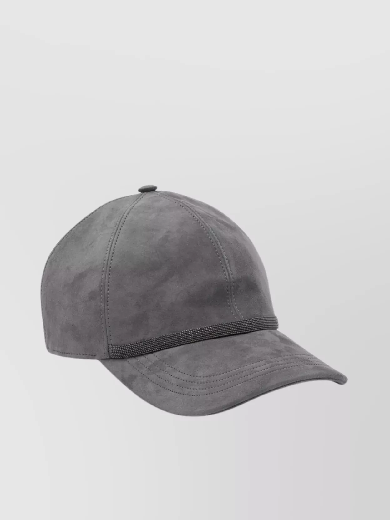 Brunello Cucinelli Curved Brim Panelled Suede Finish Hats