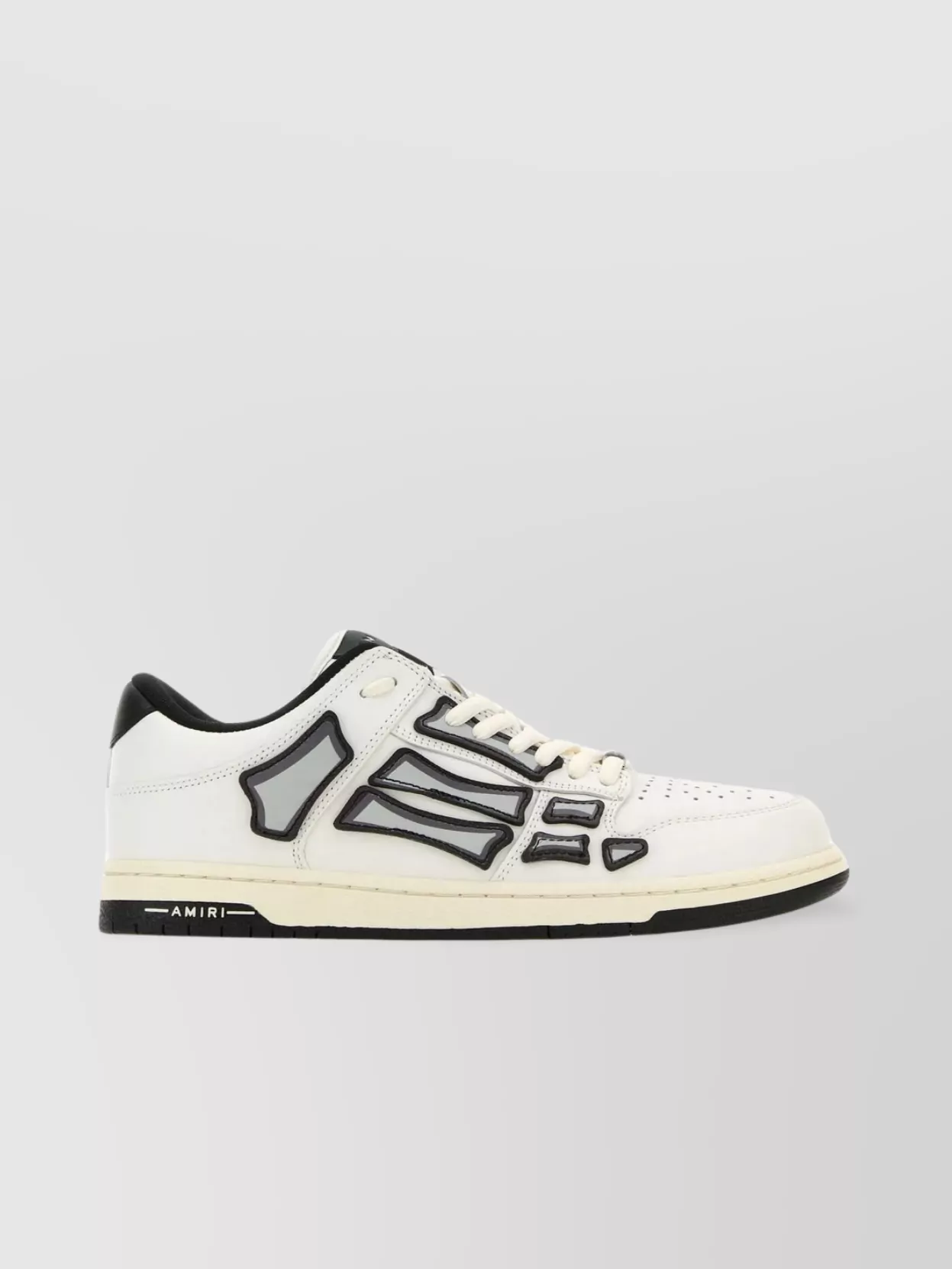 Shop Amiri Leather Sneakers With Unique Side Patches In Black