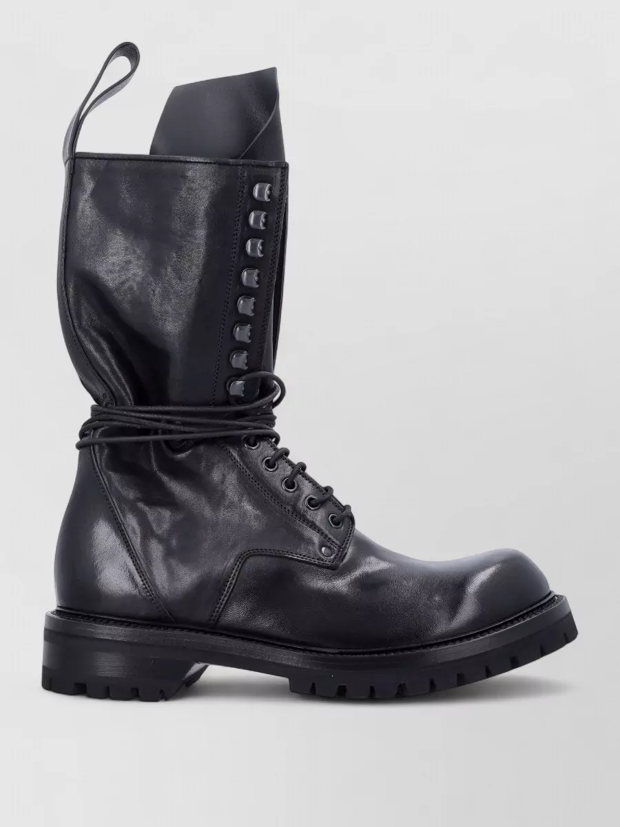 Rick Owens Army Lace Up High Top Boots