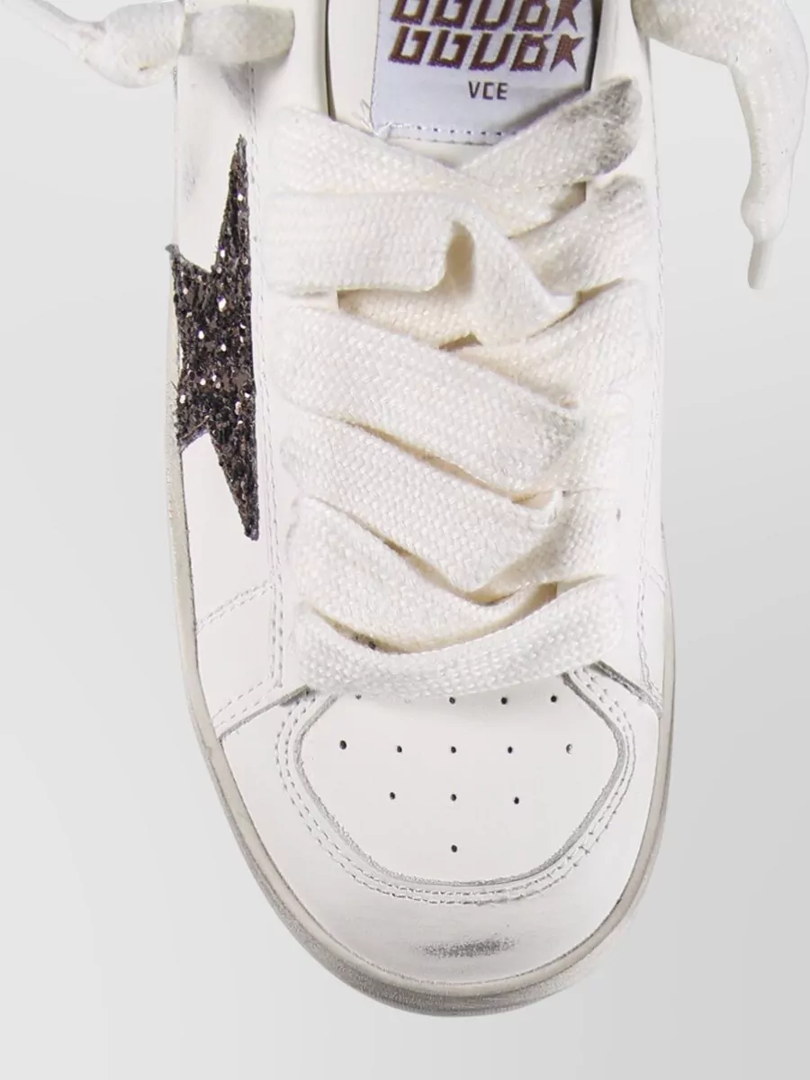 Golden Goose Glitter Star Sneakers Perforated Toe Box