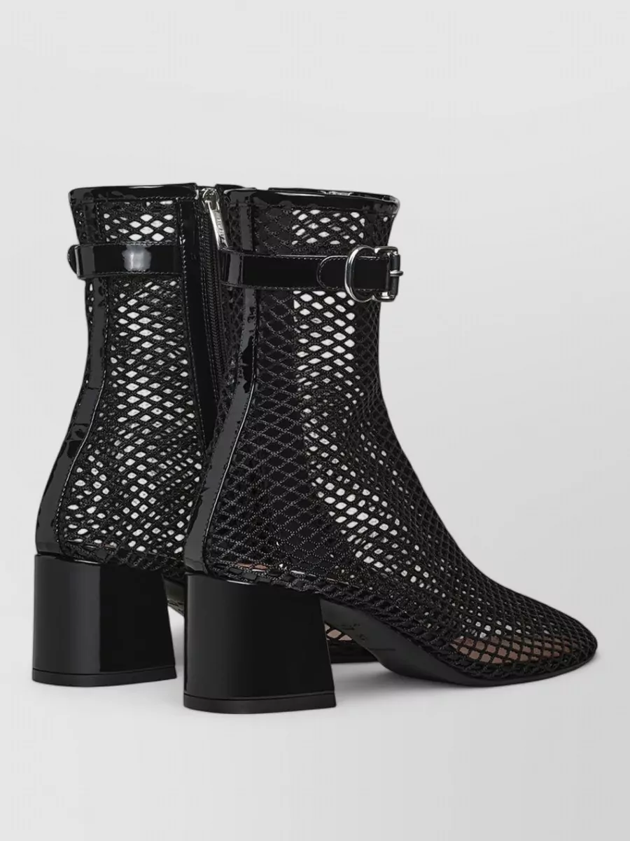 Alaïa Leather Mesh Ankle Boots